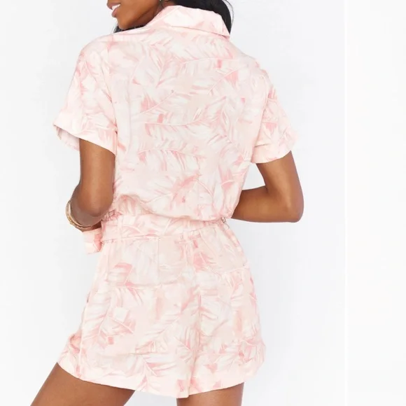 Show Me Your MuMu Bexley Pink Majestic Palm Romper - Picture 4 of 9
